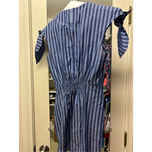 Derek Lam 10 Crosby Blue/White Striped Dutton Down Dress - Picture 7 of 8